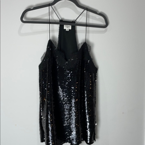 Cami NYC Racer Sequin Top In Black - Picture 6 of 11
